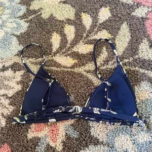 Forever 21 Navy Floral Bikini Top